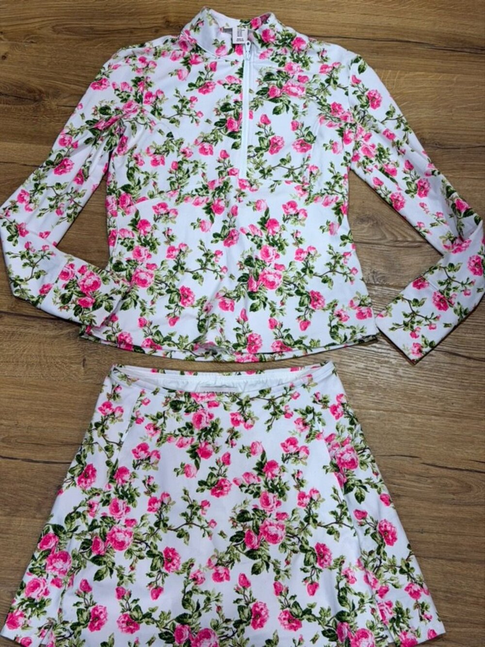 Laura Ashley Skirt Jacket Athletic Floral Set Women's Size XS Like NEW